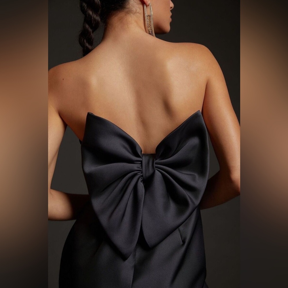 Anthropologie Hutch Slim Bow Back Midi Dress Black Size 4
